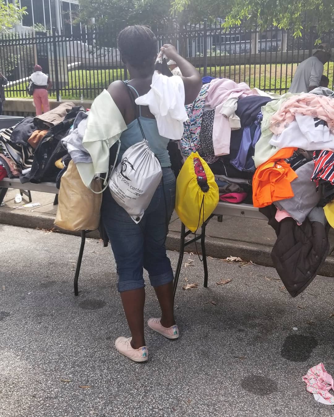 Volunteers serving the community at the outreach event