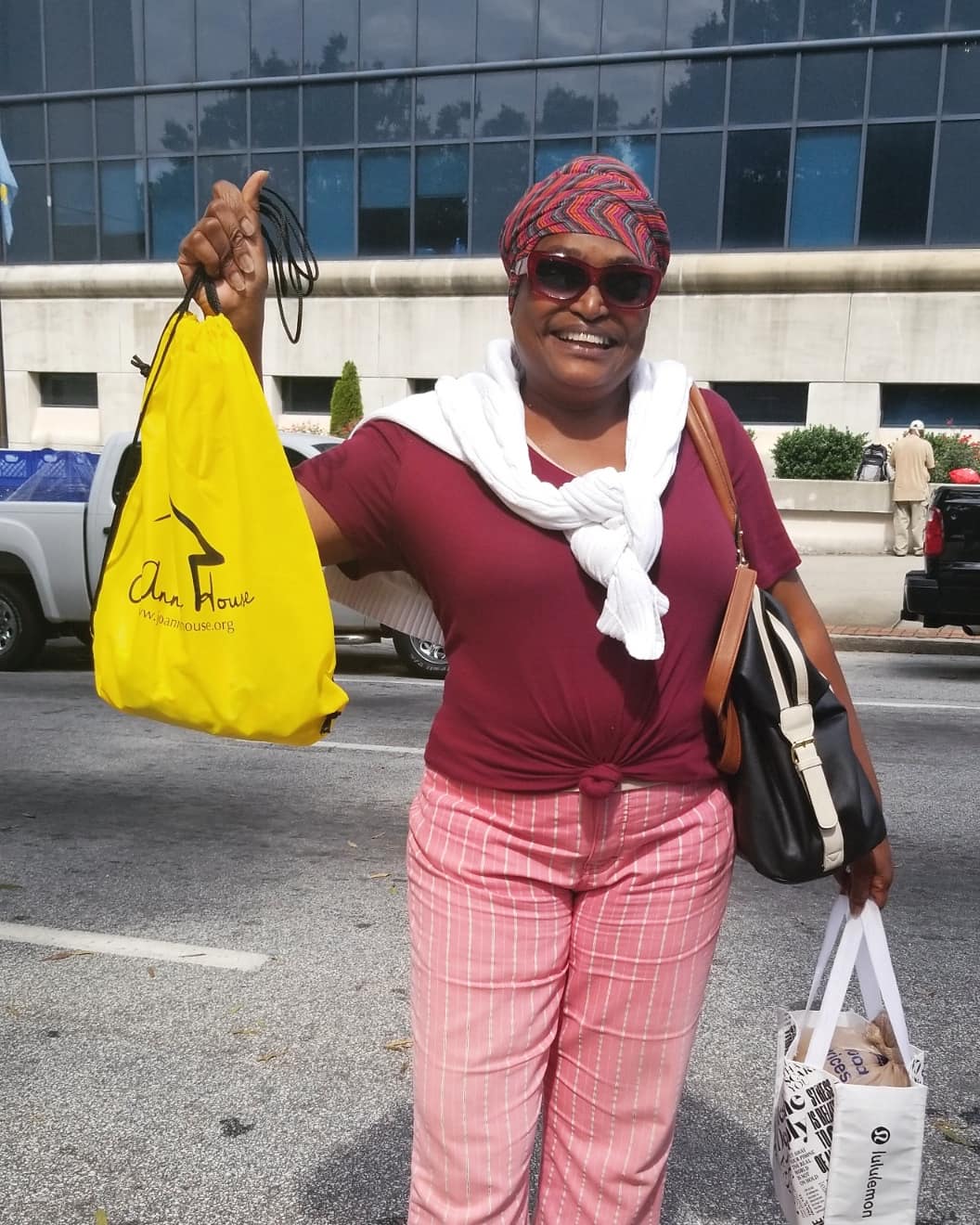 Volunteers connecting with the people they serve at the outreach
