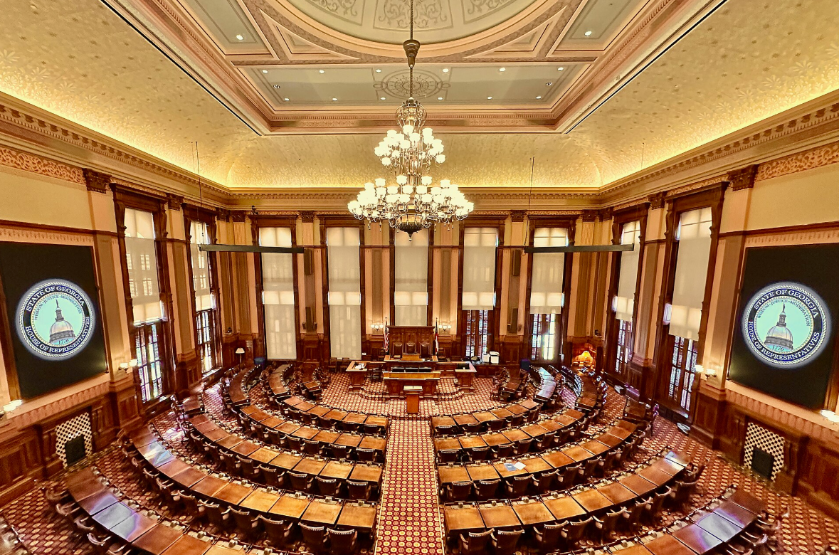 The Georgia House of Representatives chamber inside the state capitol