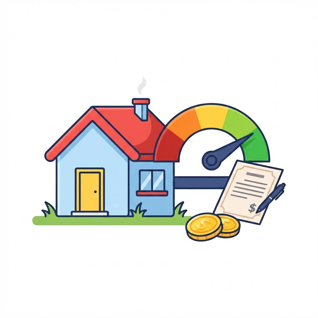 A couple reviewing mortgage and credit paperwork with a lender